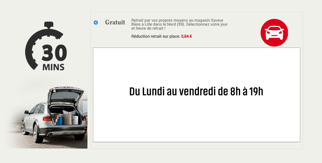 Retrait Saveur Biere au magasin
