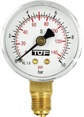 Manomètre de 0 à 10 bar pour détendeur Manomètre de 0 à 10 bar pour détendeur