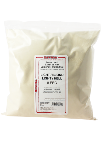 Extrait de malt poudre blond 1kg 8 EBC Extrait de malt poudre blond 1kg 8 EBC