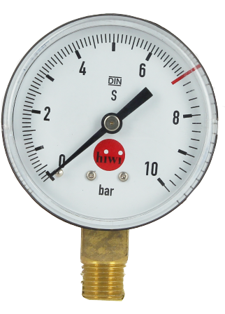 Manomètre 0 à 10 bar taré à 7 pour détendeur Manomètre 0 à 10 bar taré à 7 pour détendeur
